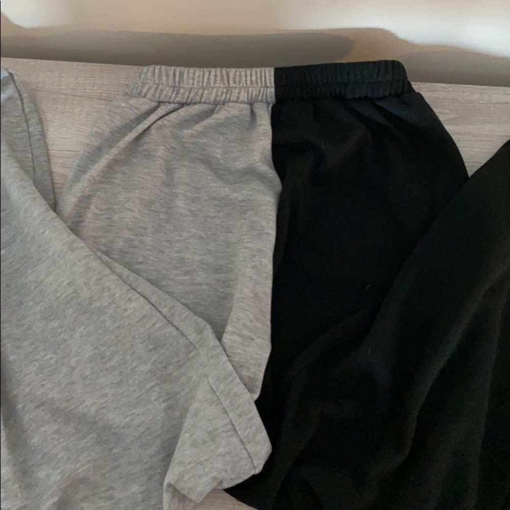 Shein half white half black sweatpants